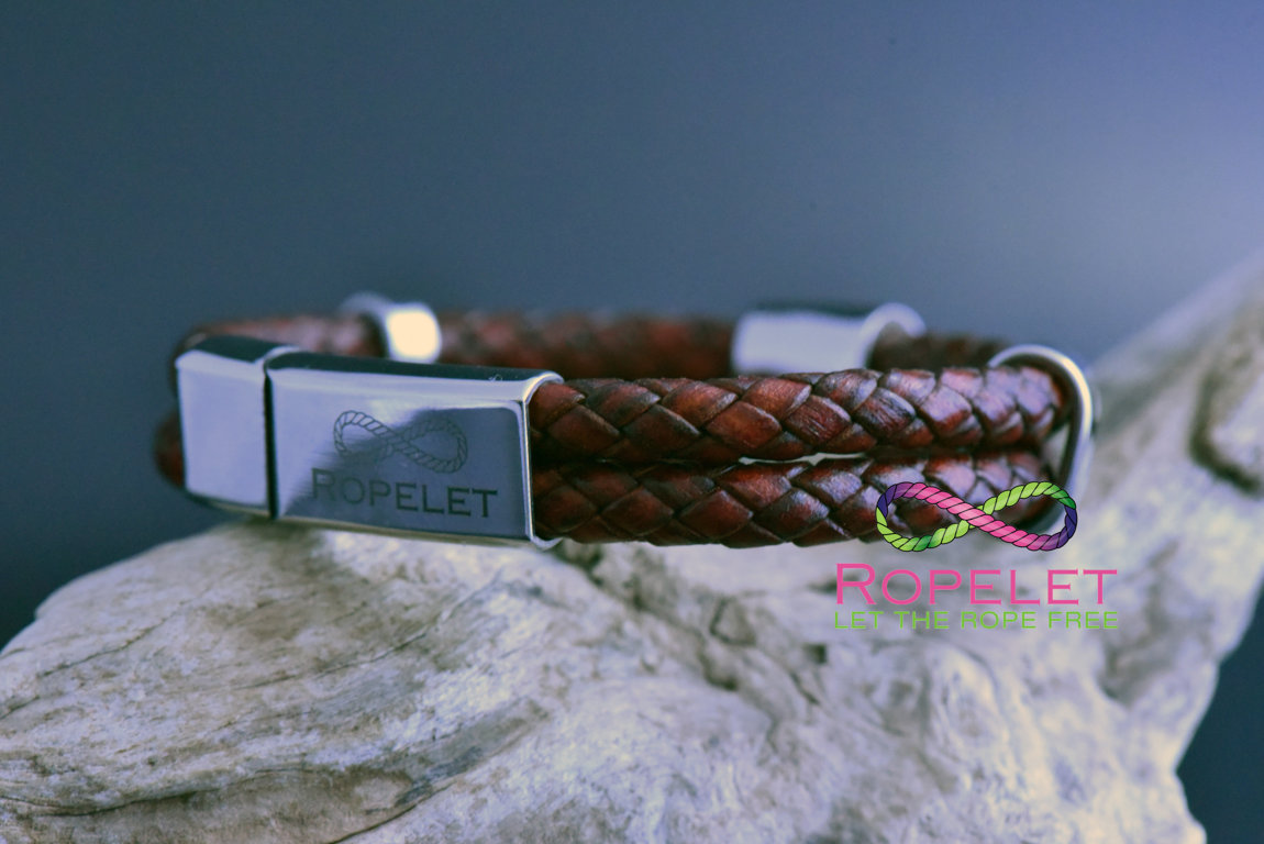 Twin red wine leather bracelet with stainless steel clasp from www.ropelet.co.uk #leatherbracelet #jewelry #bracelet #redwine #leather #wristsyle #ropelet