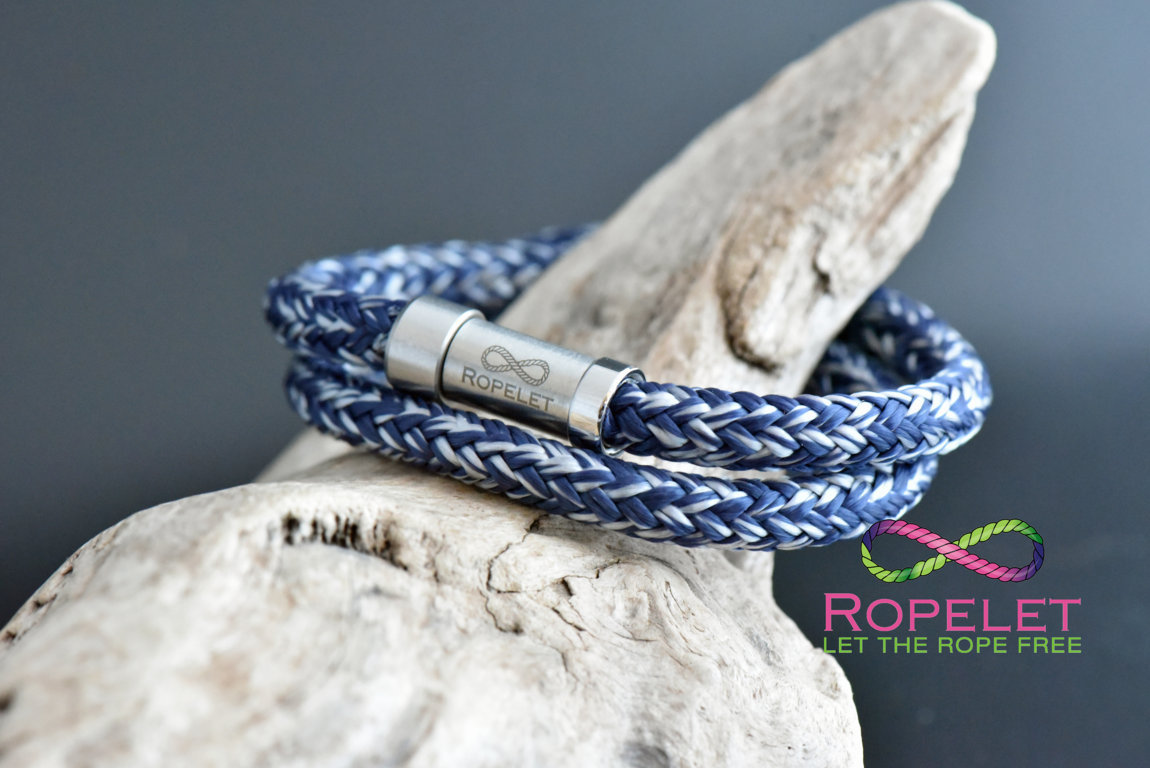 Navy blur and silver Ropelet, bracelets from www.ropelet.co.uk #bracelet #style #fashion #jewelry