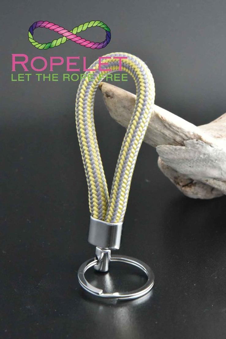 Yellow and silver Key rings by www.ropelet.co.uk to compliment our Ropelet ranges #keys #keyring #keychain #ropelet #housekeys #carkeys